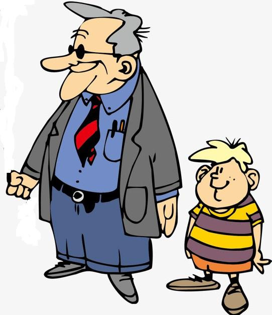 Pngtree cartoon characters grandpa walk with grandson png clipart 3409585