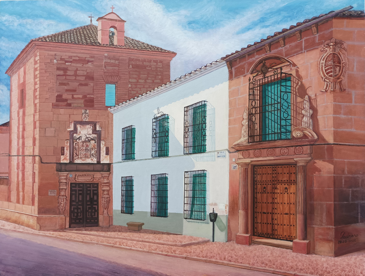 Enrique Pedrero Muu00f1oz. Calle de Infantes. (2020 2021) u00d3leo. 116 X 89 cm