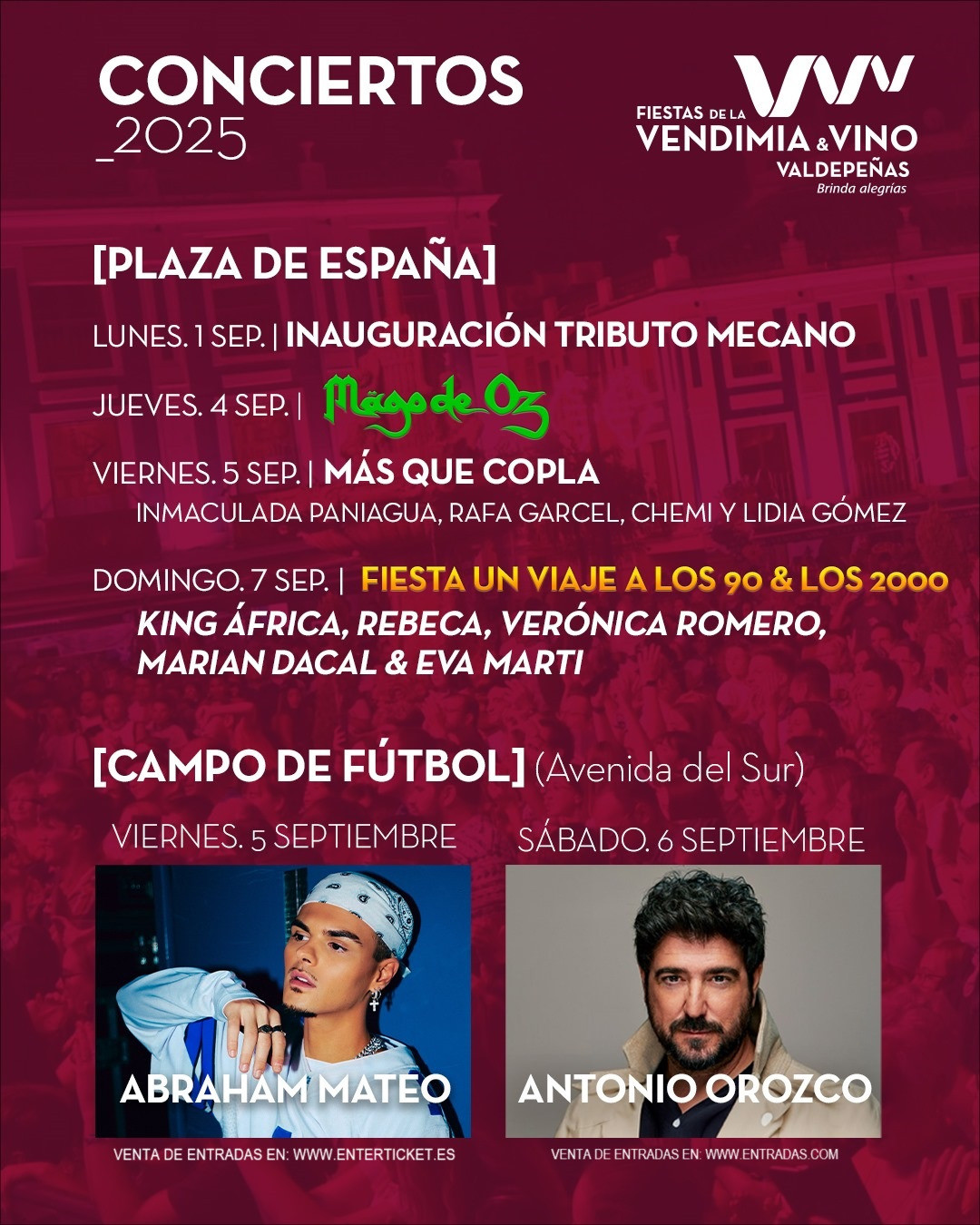 Cartel concierto fiestas del vino