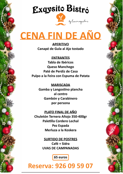 EXQYSITO BISTRO MENUS NAVIDAD 2