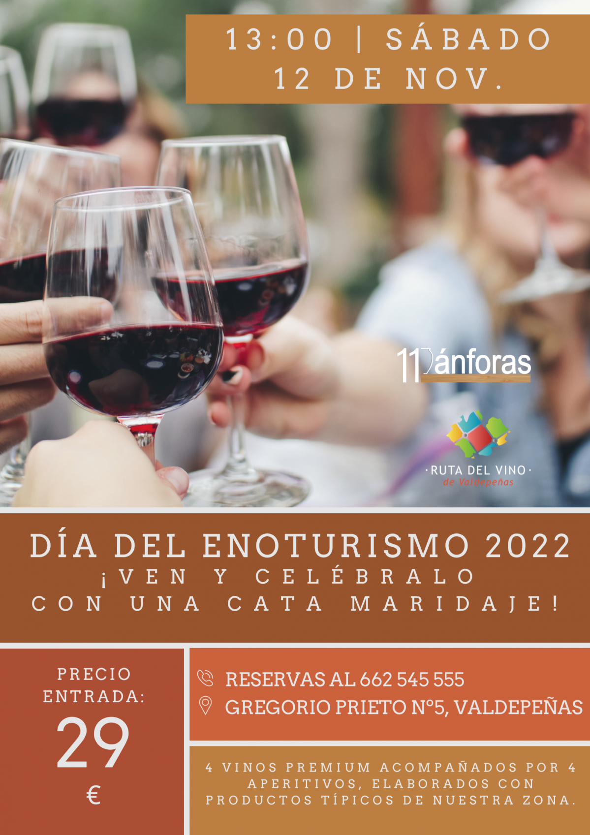 Cartel Enoturismo 11 u00c1nforas maridaje