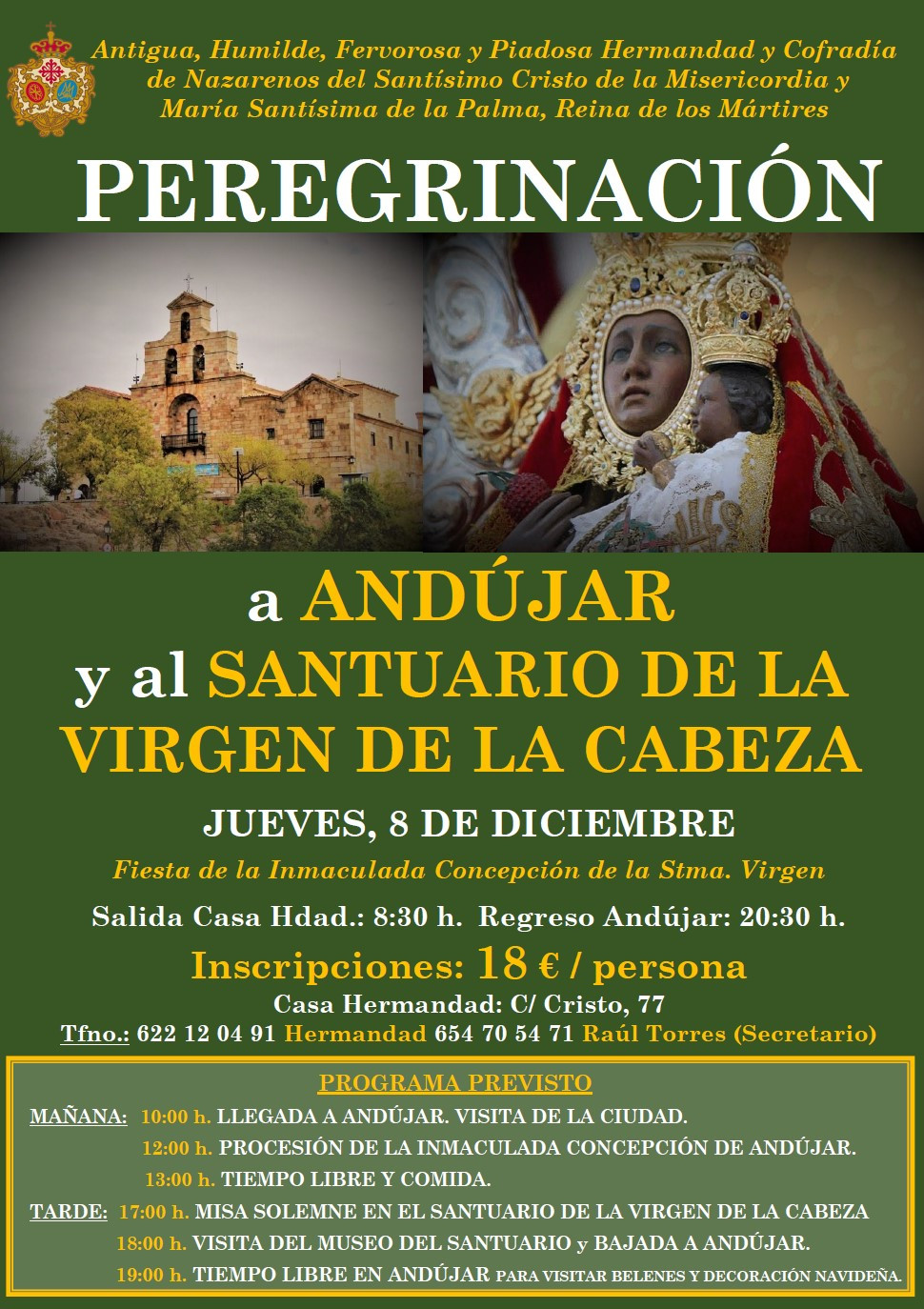 Cartel Peregrinaciu00f3n Virgen de la Cabeza Andu00fajar