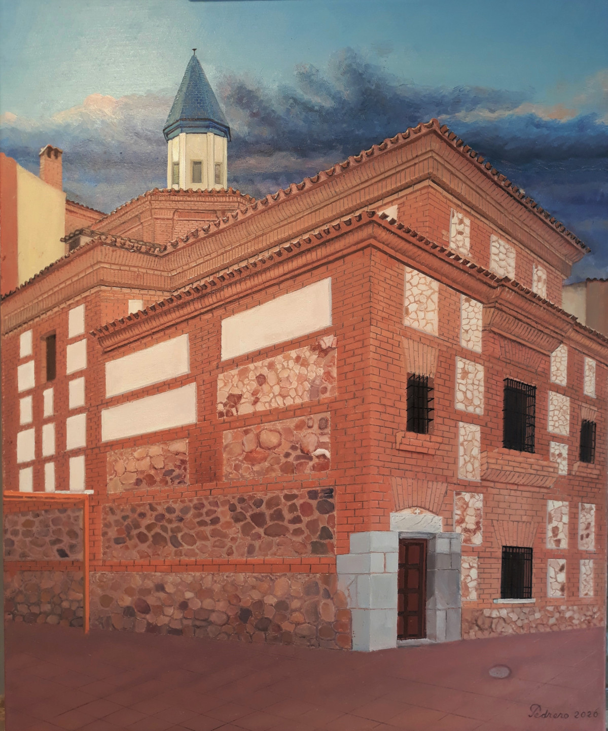 Atardecer en el convento. u00d3leo sobre lienzo 81 X 65 cms. Au00f1o 2020.