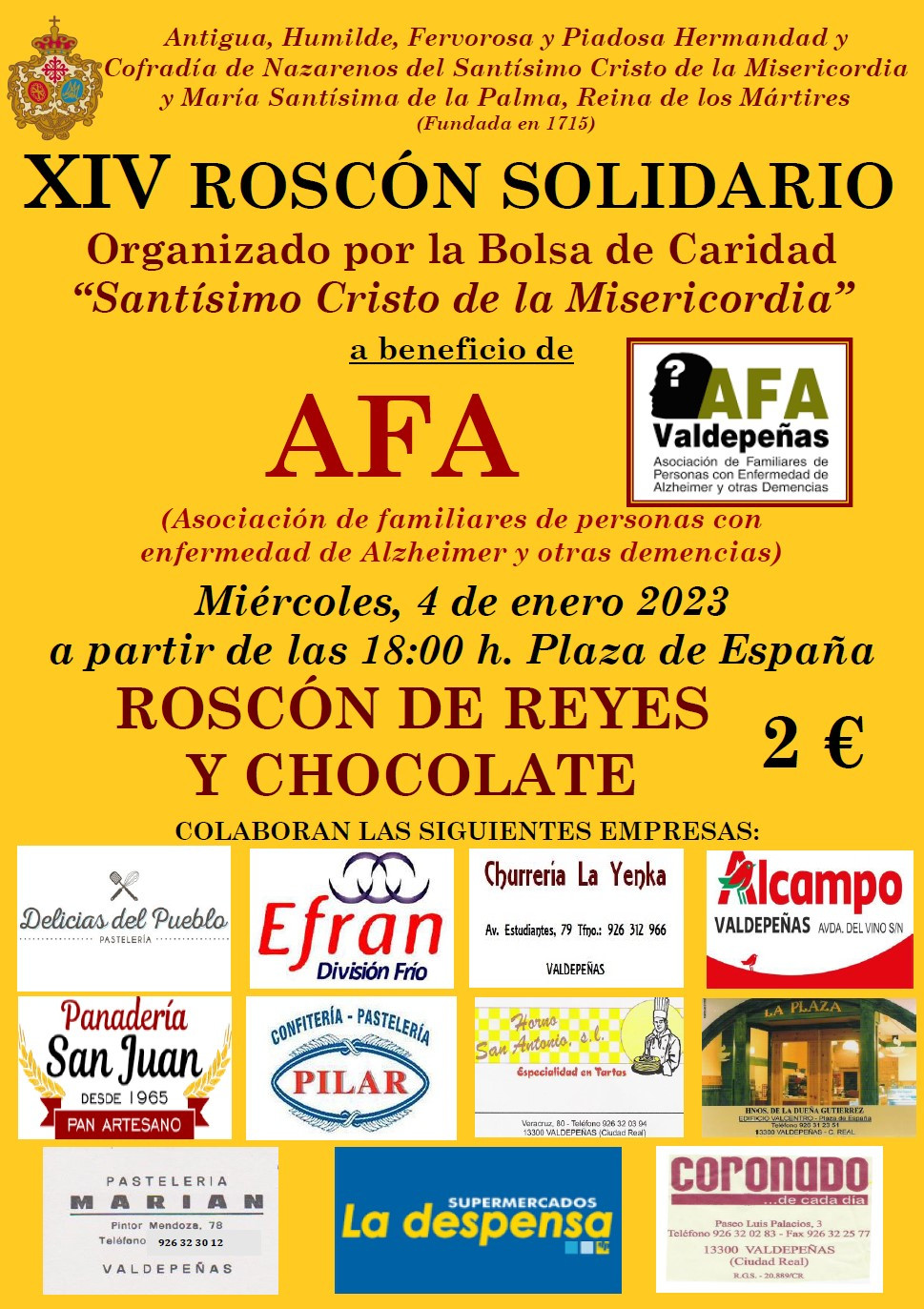 Cartel XIV Roscu00f3n Solidario Bolsa de Caridad