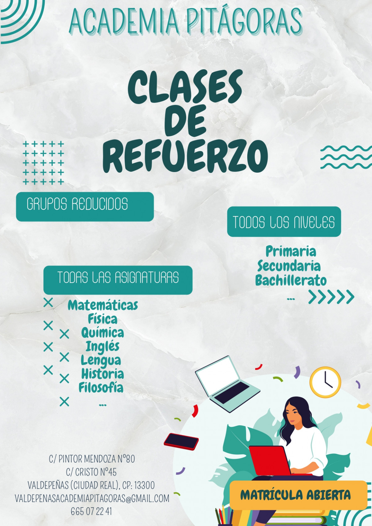 Cartel clases de refuerzo septiembre 2022 jpg