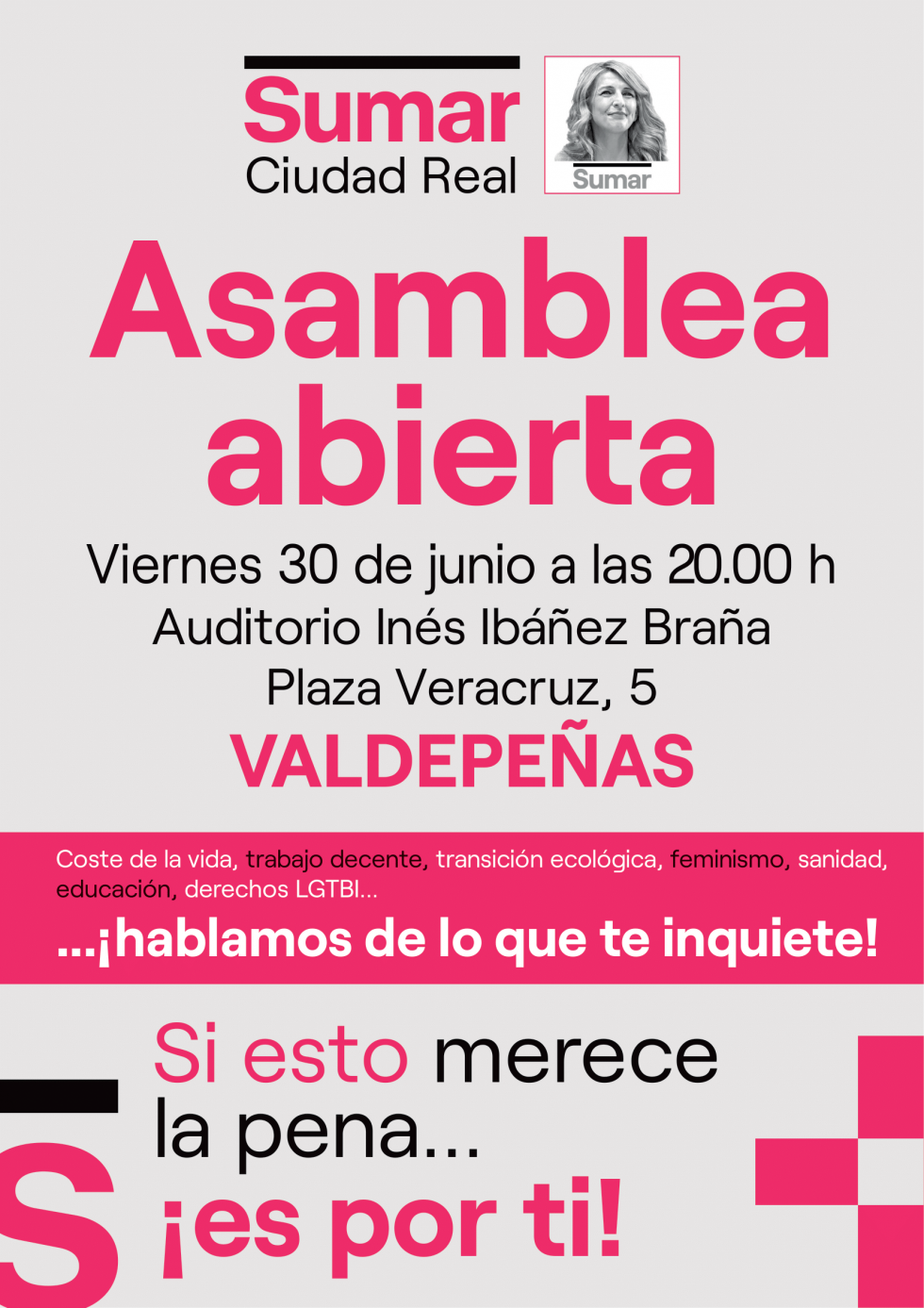 Cartel asamblea Valdepeñas 30 de junio 1