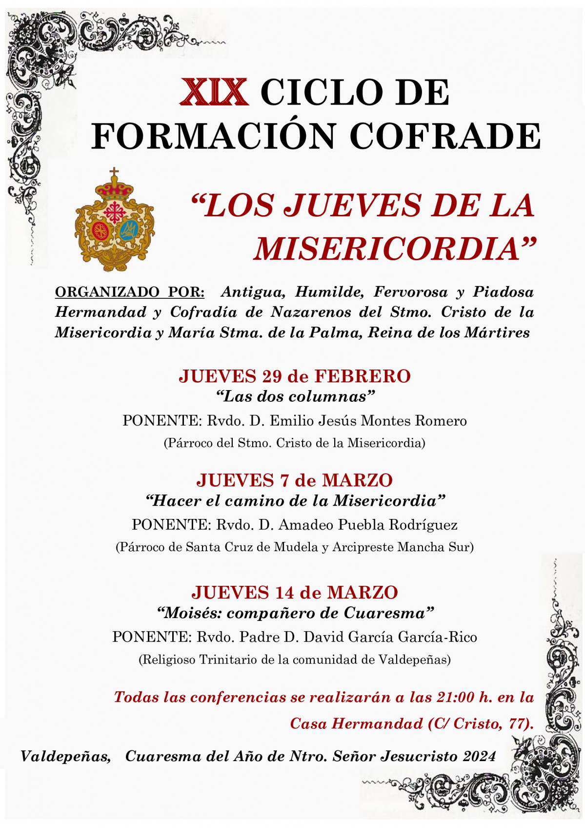 XIX Ciclo de Formaciu00f3n Cofrade 2024