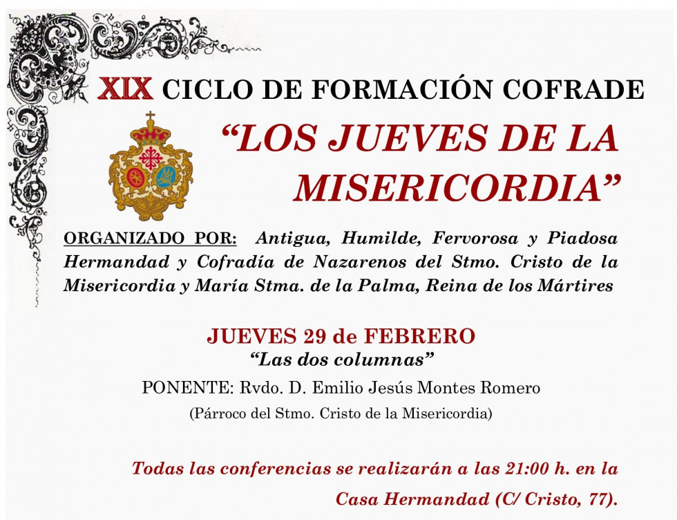 1ª charla XIX Ciclo de Formación Cofrade 2024