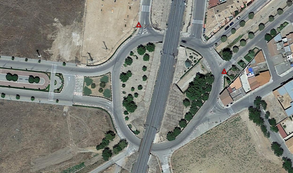 Vista aérea puente ferroviario Valdepeñas