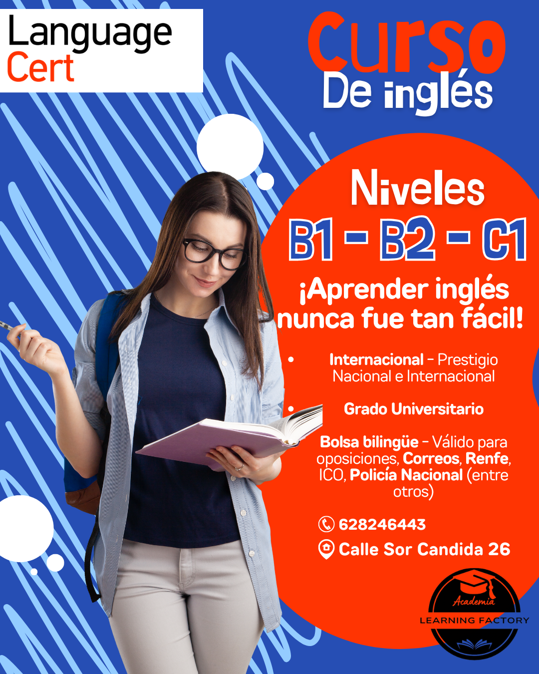 Post Instagram Curso De Ingleu00ecs Moderno Azul (1080u00a0xu00a01350u00a0px)