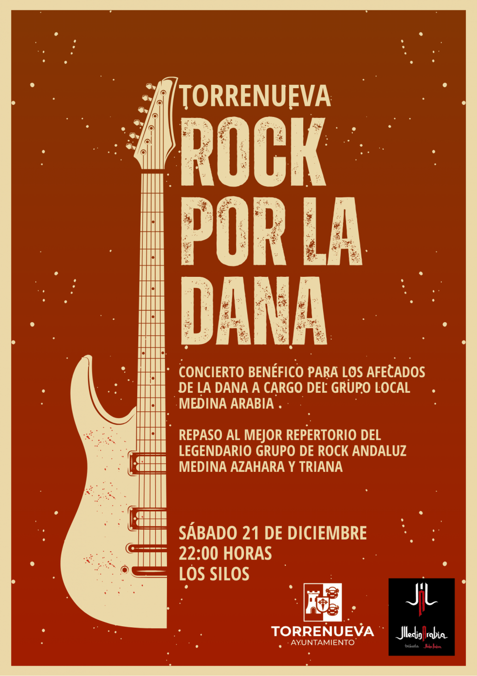 Brown Illustrative Live Rock Music Festival Poster