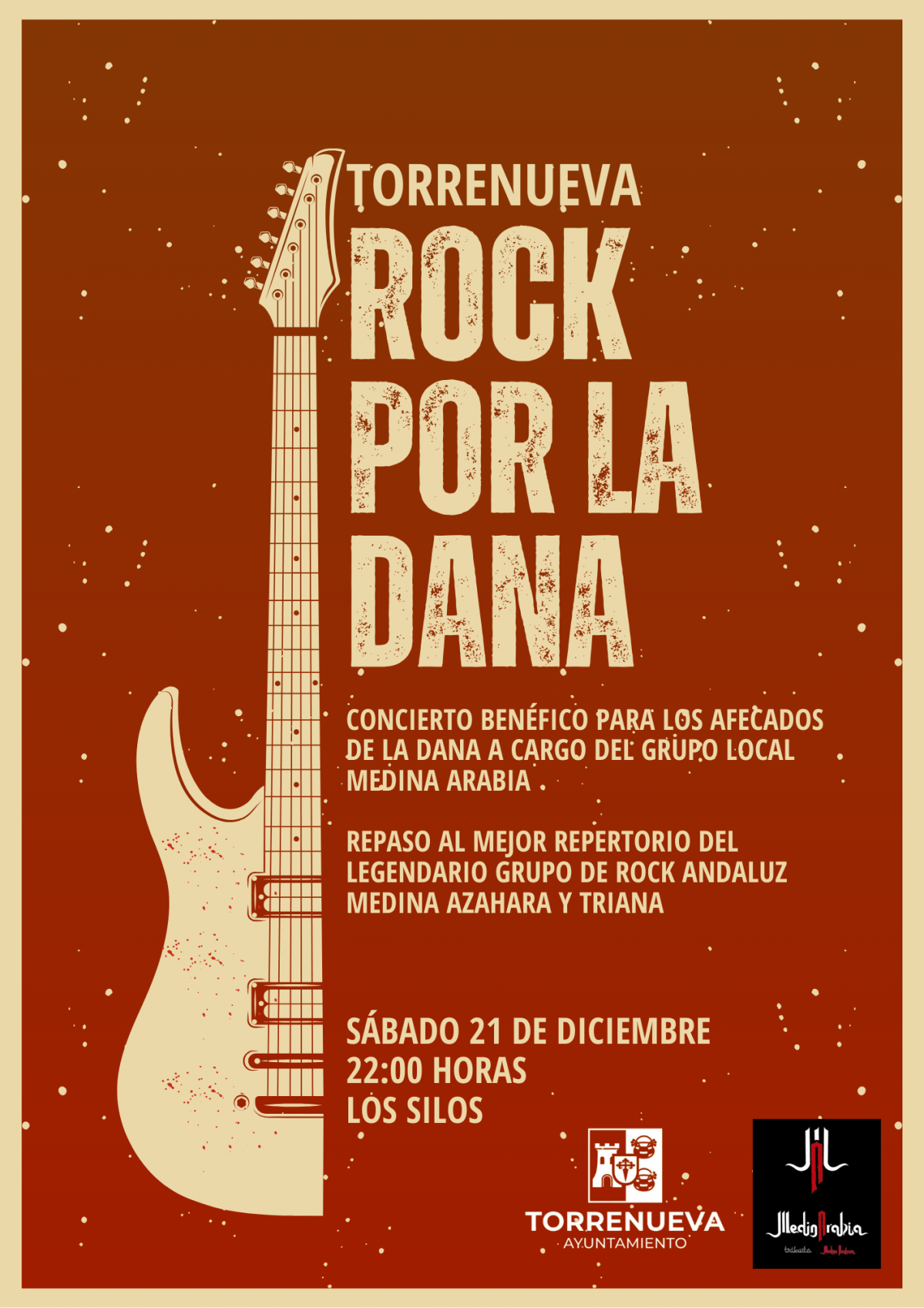 Brown Illustrative Live Rock Music Festival Poster