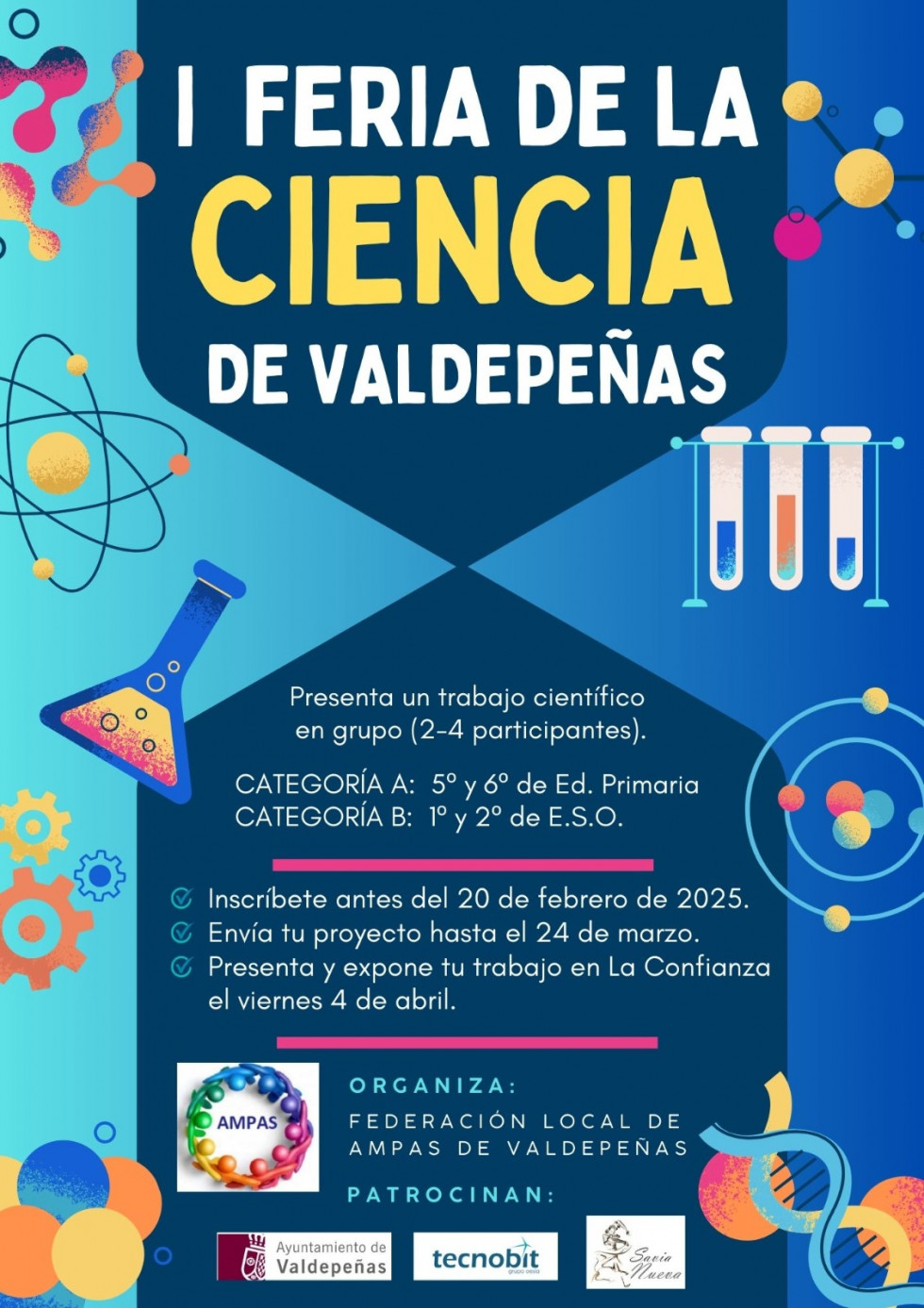 Cartel I feria de la ciencia de Valdepeñas