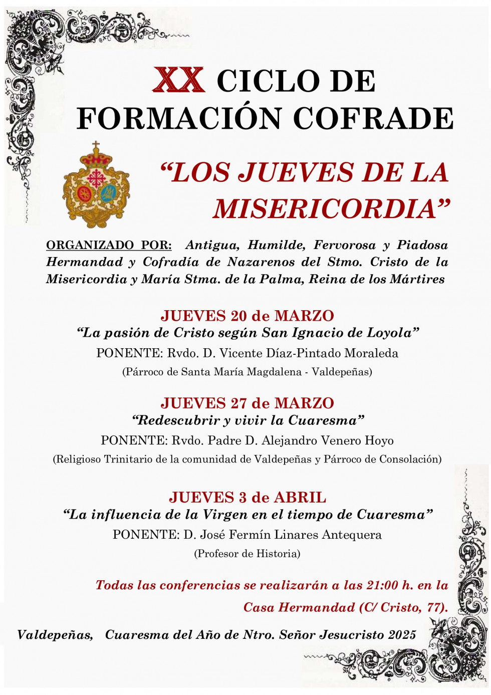 XX Ciclo de Formación Cofrade 2025