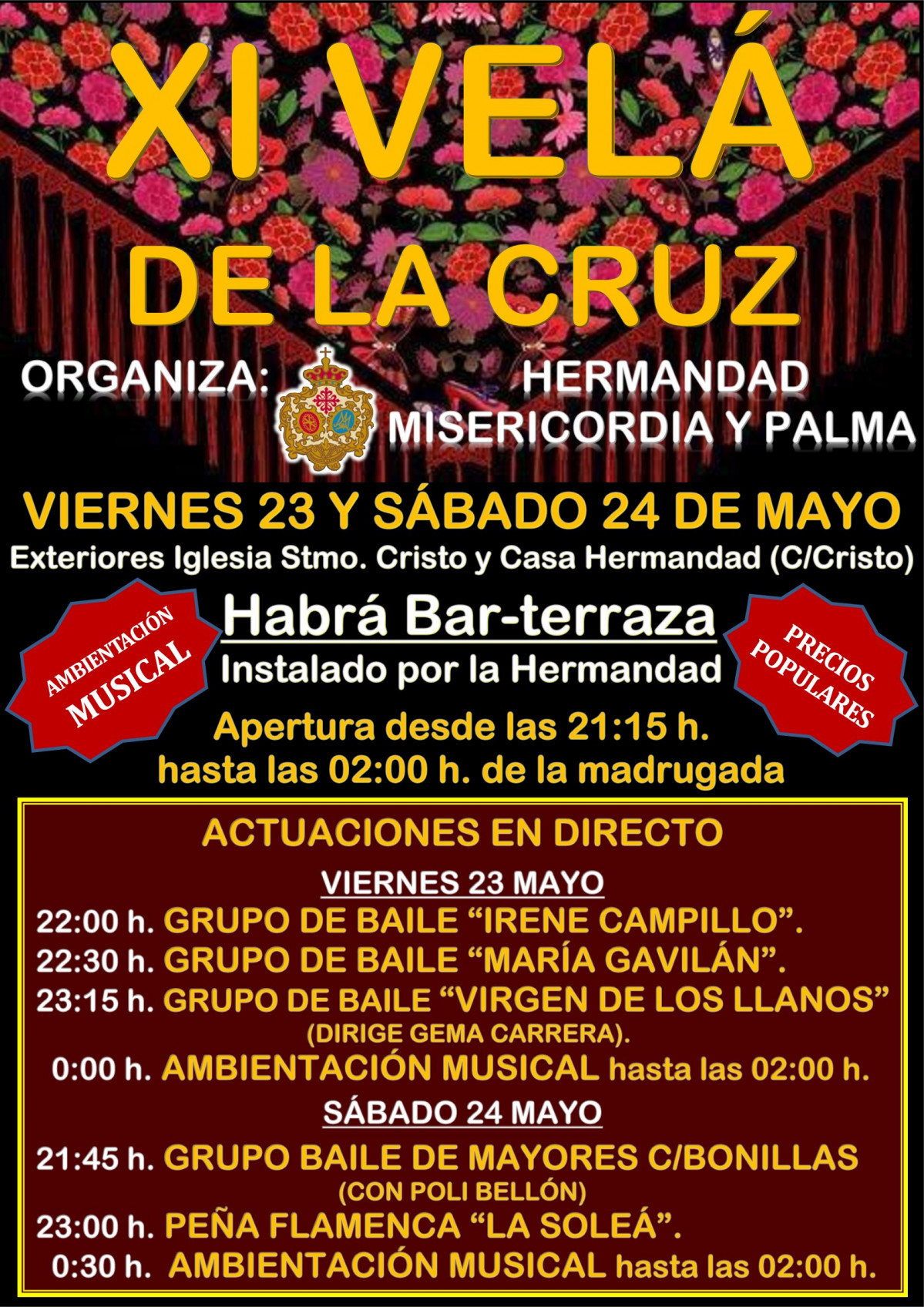 Cartel XI Velu00e1 de la Cruz de Mayo