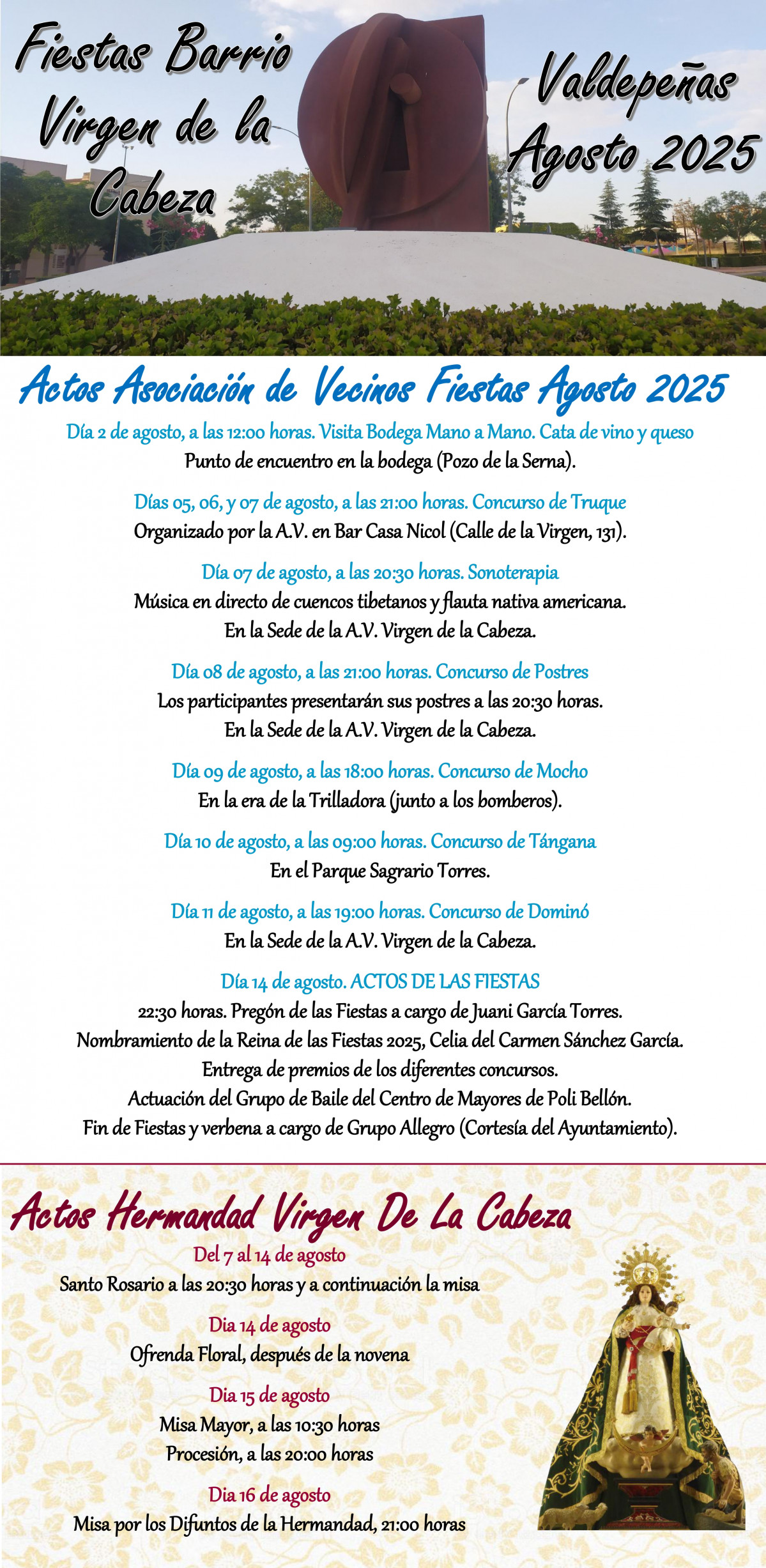 CARTEL FIESTAS BARRIO VIRGEN DE LA CABEZA 2025